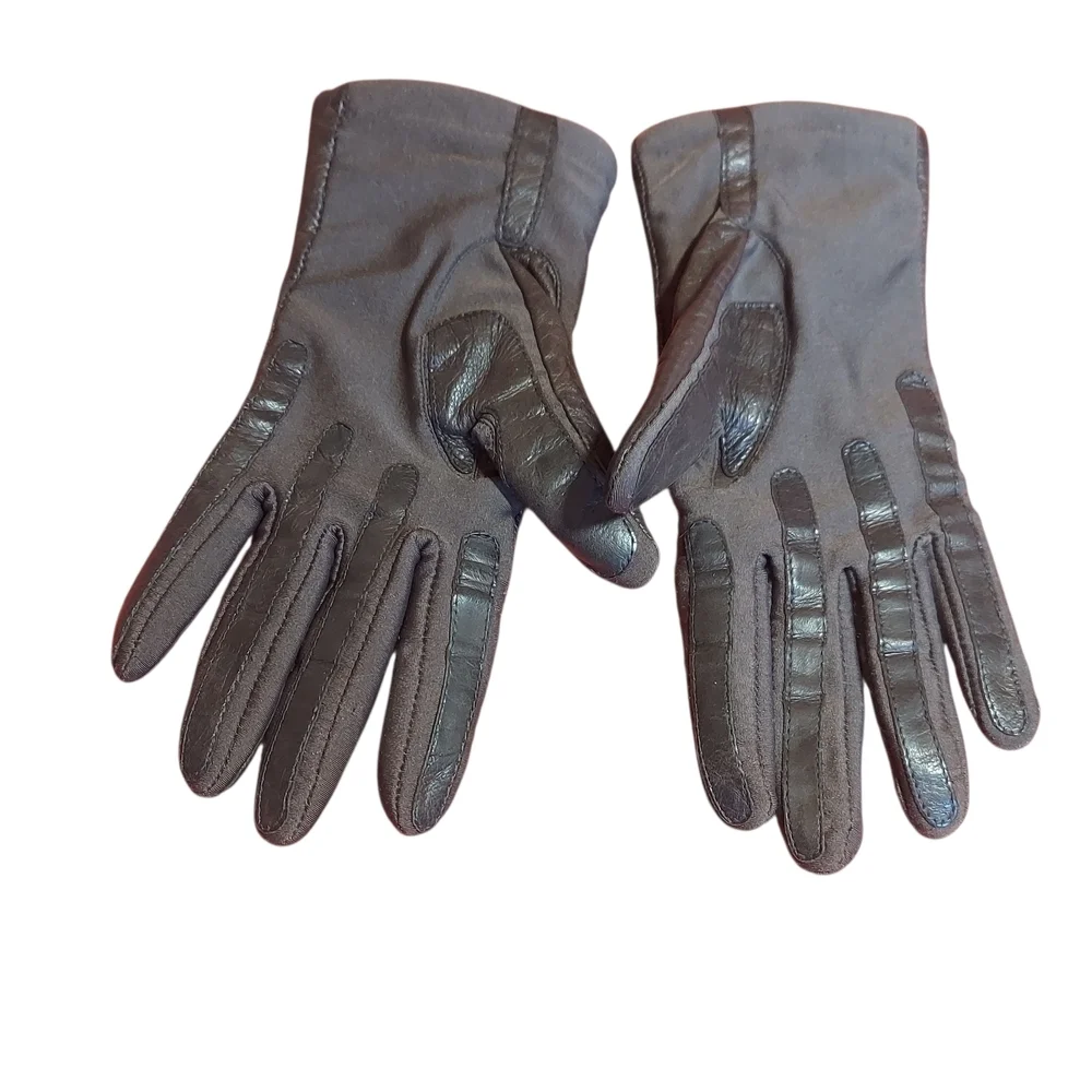Isotoner by Aris Leather Driving Gloves Lined Women's - Picture 10 of 14
